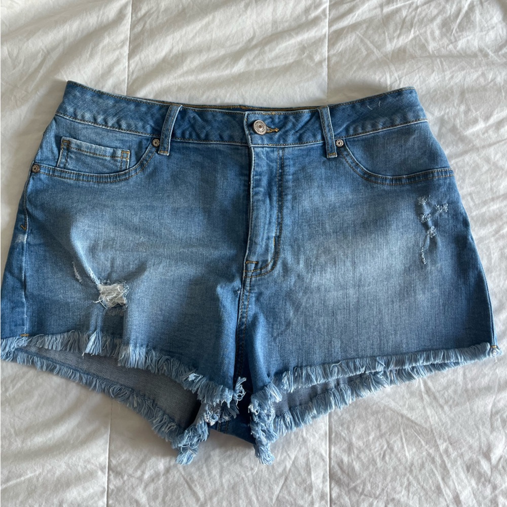 Rewash Blue Jean Shorts Distressed Cut-Off Style